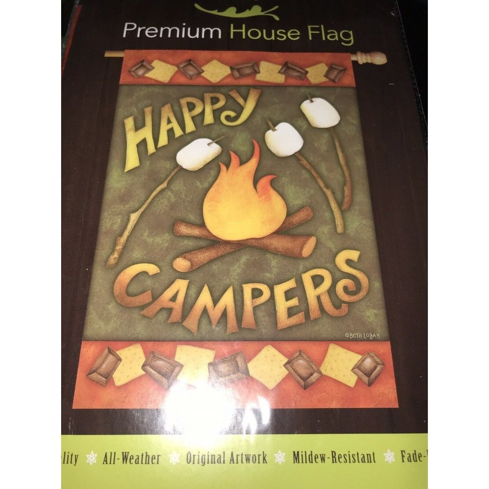 Happy Campers flag 28”x40”   Briarwood  Roasting M